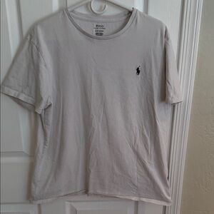 Polo by Ralph Lauren Men's Crew Neck T-Shirt in White with Navy Logo Men’s Large